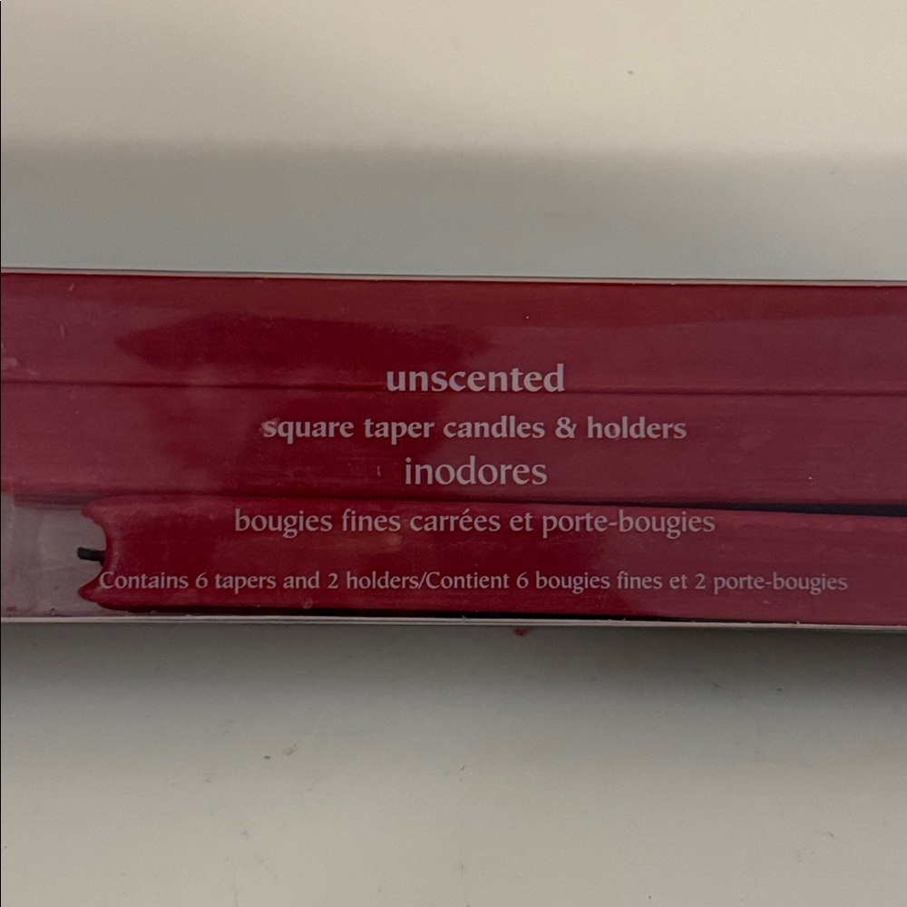 Pier 1 Red Square Taper Candles and Holders - Set of 6 - Picture 2 of 3